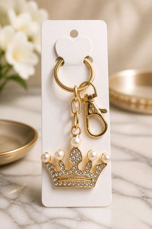Kraliçe Tacı Anahtarlık ve Çanta Aksesuarı, Uzunluk: 9cm 
