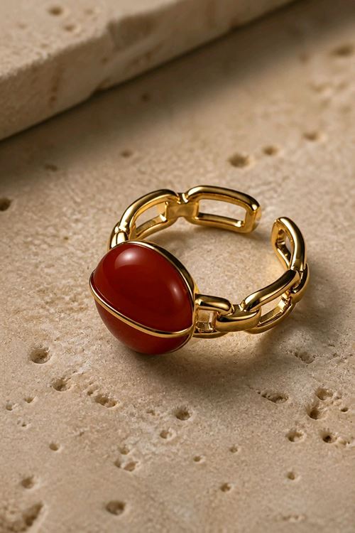 Çelik Gold Bordo Yüzük Ayarlanabilir  