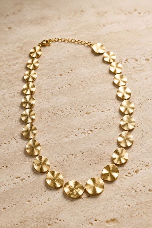 Gold Plaka Kararmaz Kolye, Uzunluk: 37+5cm  