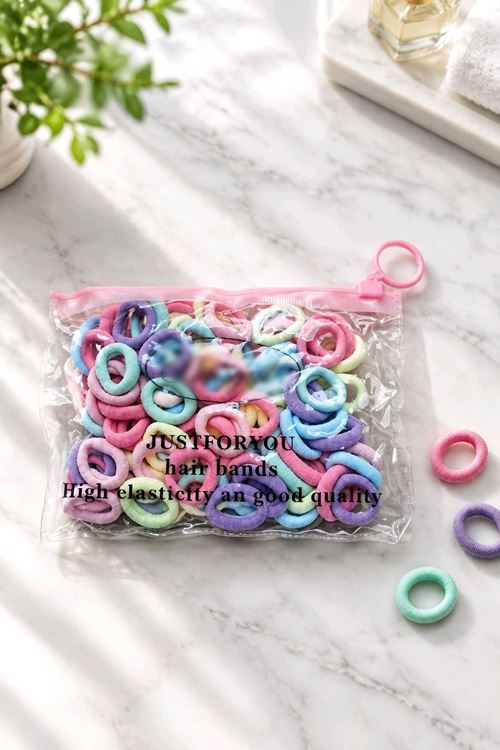 Renkli 100 Adet Mini Havlu Toka, Çantalı