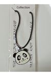 Panda Suni Deri Kayışlı Unisex Çocuk Kolye