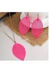 3 Parça Pembe Gold Kadın Kolye Küpe Seti