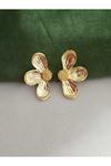 Gold Yarım Papatya Daisy Kadın Küpe