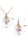 2 Parça Rose Gold Kaplama Zirkon Taşlı Kolye Küpe Seti