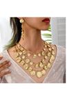 3 Parça Gold Kadın Kolye Küpe Seti