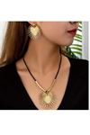 3 Parça Gold Kadın Kolye Küpe Seti