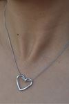 Çelik Valentine’s Düğüm Kalp Kolye İçi Boş Kalp Silver