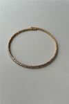 Gold Kristal Taş Süslemeli Choker Kadın Kolye