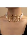 Love Yazılı İnci Choker Kadın Kolye