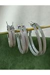 3 Boy Gümüş Halka Kadın Küpe, 3cm-4cm-5cm
