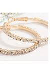 5cm Büyük Boy Taşlı Gold Halka Kadın Küpe,1 Çift