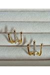 Gold  Kristal Taşlı Çoklu Görünümlü Küpe