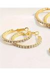 4,5cm Orta Boy Taşlı Gold Halka Kadın Küpe,1 Çift