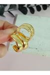 Gold Yalı Çapkını Pelo Küpe, Çiftli Halka Küpe