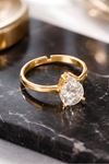 Gold Zirkon Tektaş Yüzük, Ayarlanabilir