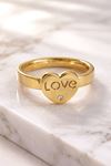 Çelik Gold Love Yüzük