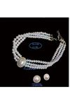 Gümüş İncili Chocker Kolye Küpe Seti