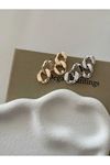 Orjinal Gold Serenay Zincir Model Şık Kadın Küpe