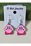 Anime Kirby Çizgi Karakter 1 Çift Eğlenceli  Çocuk Küpesi