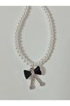 Fiyonk Sallantılı Suni İncili Choker Kolye