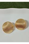 Gold Çizgi Detaylı Bombe Küpe