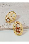 Gold Delikli Oval Hafif Küpe