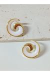 Beyaz Gold Spiral Kadın Küpe