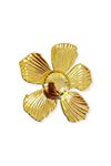 Gold Çiçek Flower Şık Broş