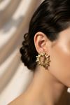 Gold Yaprak Çelenk Küpe