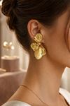Gold Yarım Yaprak Küpe, Çok Hafif