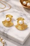 Gold İncili Küpe