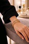 Marka Model, 4 Adet Gold Bilezık, Çap:7cm