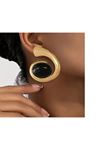 Gold Siyah Spiral Şık Kadın Küpe