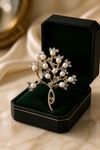 İncili Ağaç Broş, Yaka Broşu, Çanta Broşu