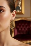 Marka Model, Gold Çelik Uzun Yaprak Hafif Kadın Küpe
