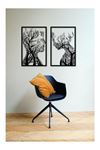 Metal Siyah 2 Parça Ofis Ev Duvar Süsü 86x63cm