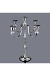 Gümüş Metal 5 Kollu Şamdan Mumluk Çap: 30cm H.40cm