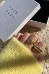 Palm Mama Jewelry Kadın Gold Zirkon Taşlı Ayarlanabilir Çelik Yüzük