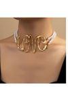 Love Yazılı İnci Choker Kadın Kolye