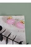 Pembe Bonbon Gold Şık Kadın Küpe